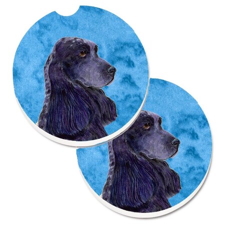Carolines Treasures Blue Cocker Spaniel  Cup Holder Car Coaster, PK2 SS4747-BUCARC